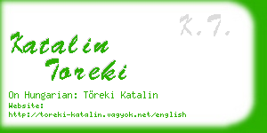 katalin toreki business card